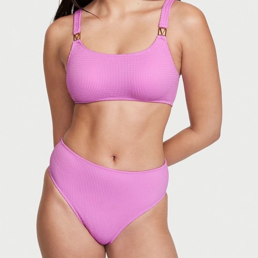 Pink Ribbed Bikini Set - Picture 1 of 5
